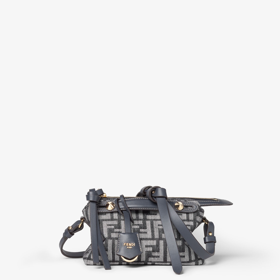 FENDI By The Way Soft Mini Dark blue denim-effect FF jacquard mini-bag - Image 6